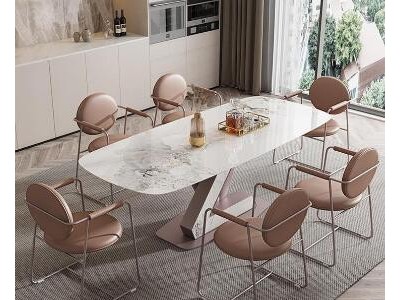 意式輕奢巖板餐桌現(xiàn)代小戶(hù)型莫蘭紫極簡(jiǎn)高端長(zhǎng)方形吃飯桌廠(chǎng)家