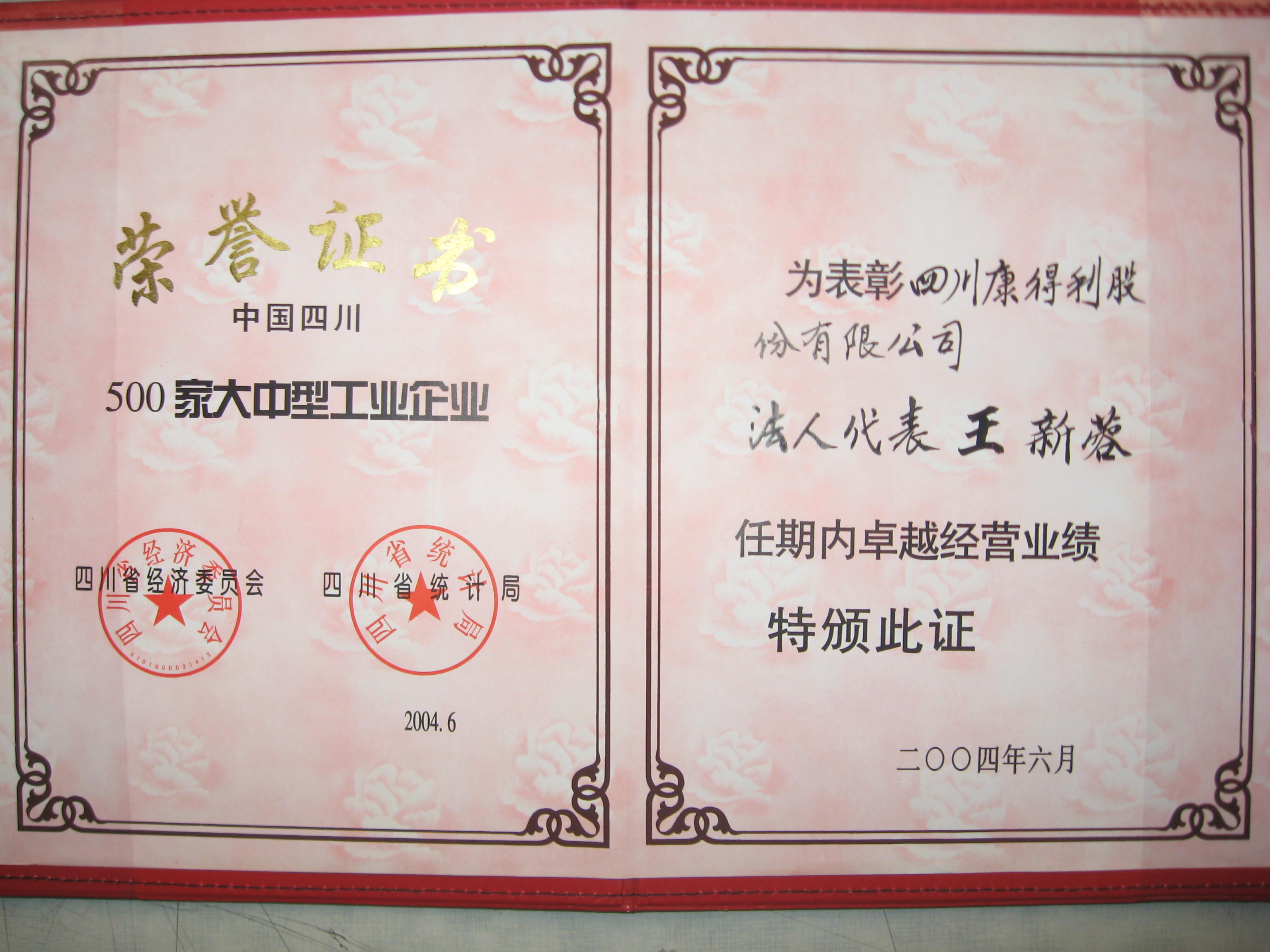 2004董事長卓越經(jīng)營業(yè)績